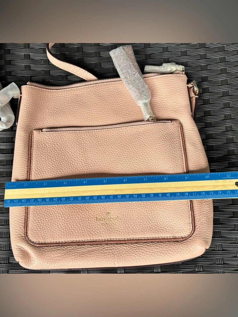 kate spade Pebbled Leather Crossbody in Dusty Rose with Gold Hardware